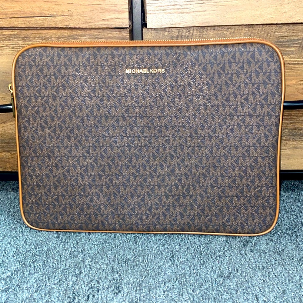 Michael Kors Brown and Tan Tablet Case